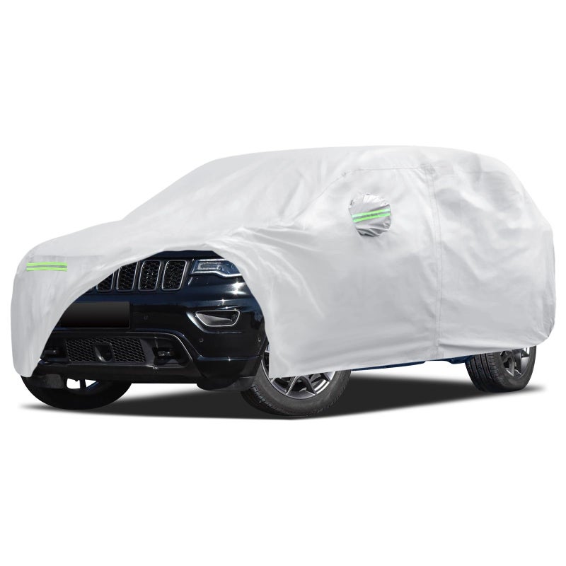 Migaven Car Cover Custom Fit for Jeep Grand Cherokee 2000-2025, Migaven Waterproof Full Exterior Cover Sun Rain Protection with Door Zipper and Cotton Lining, Silver - Image 1